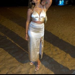 Princess Polly Mary Kate Champagne skirt Set